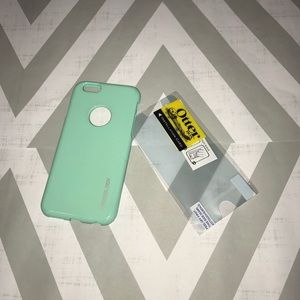 Mint iPhone 6/6s case & Otterbox screen protector